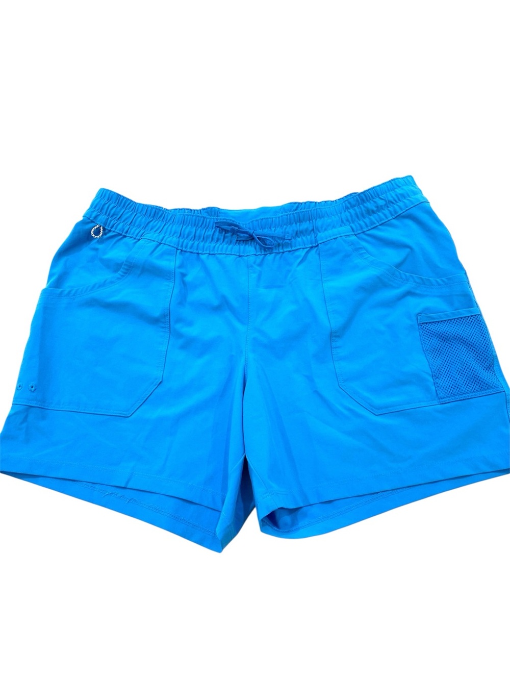 Columbia PFG size Large Blue Adjustable Waist Tie Front Pockets Hiking Shorts